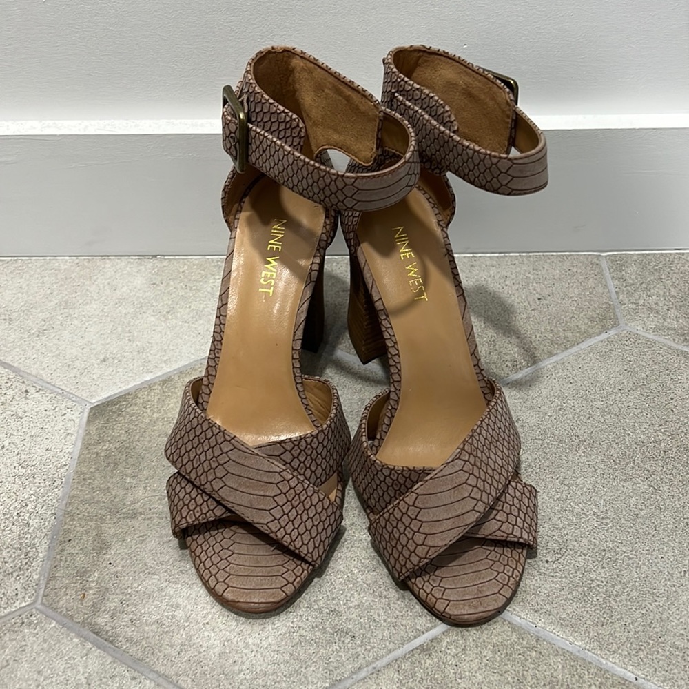 Nine West snake print heels